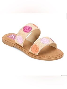 NIB Women's Size 7 M POP Kaiyah Comfort Fit Slide Floral Sandals